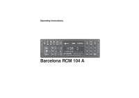 Blaupunkt Barcelona-RCM-104-A - Owners Manual